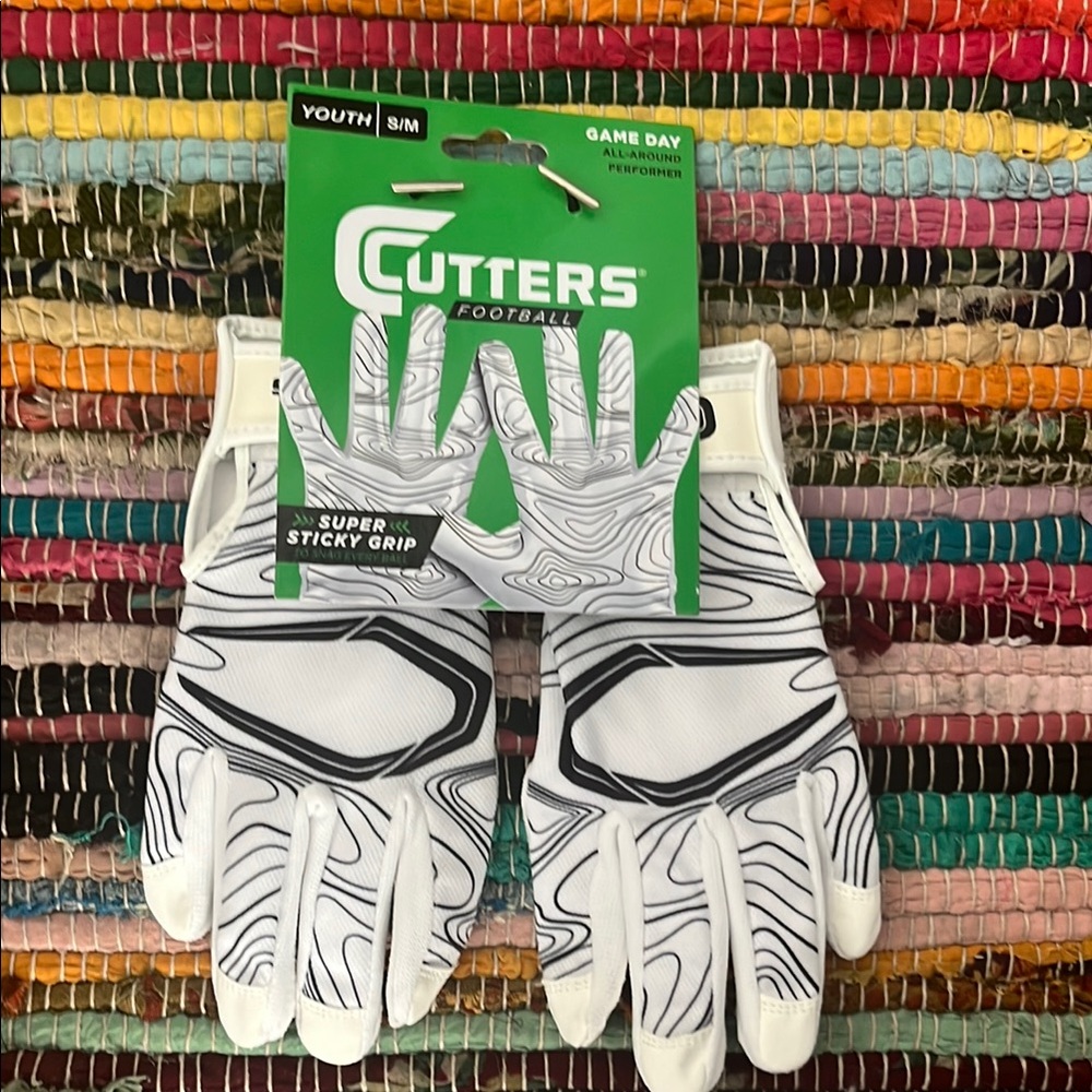 Youth Football Gloves - White